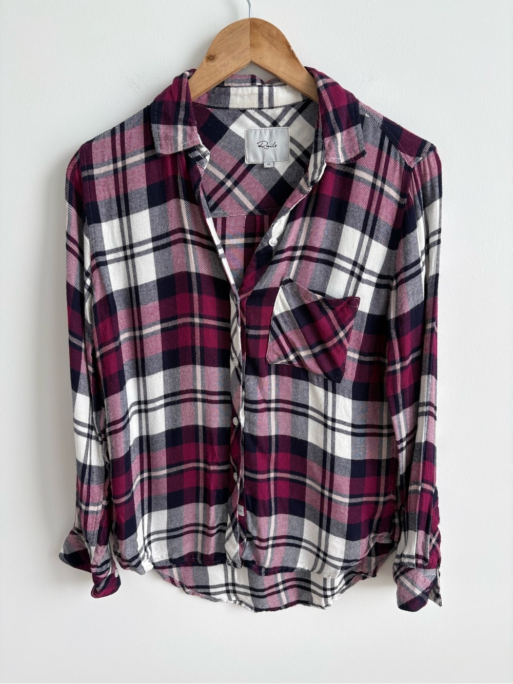Rails Hunter Burgundy Plaid Button Down XS